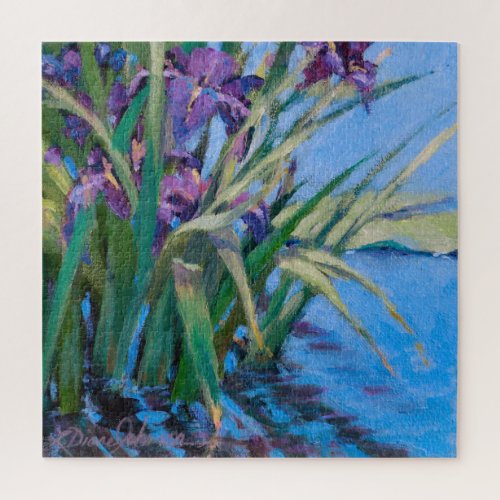 Sun Day _ Iris in a Pond Jigsaw Puzzle
