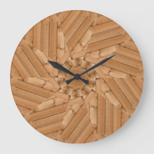 Sun Deck - Light Wooden Starburst Large Clock