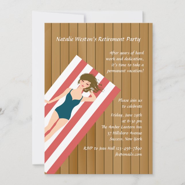 Sun Deck Retirement Party Invitation (Front)