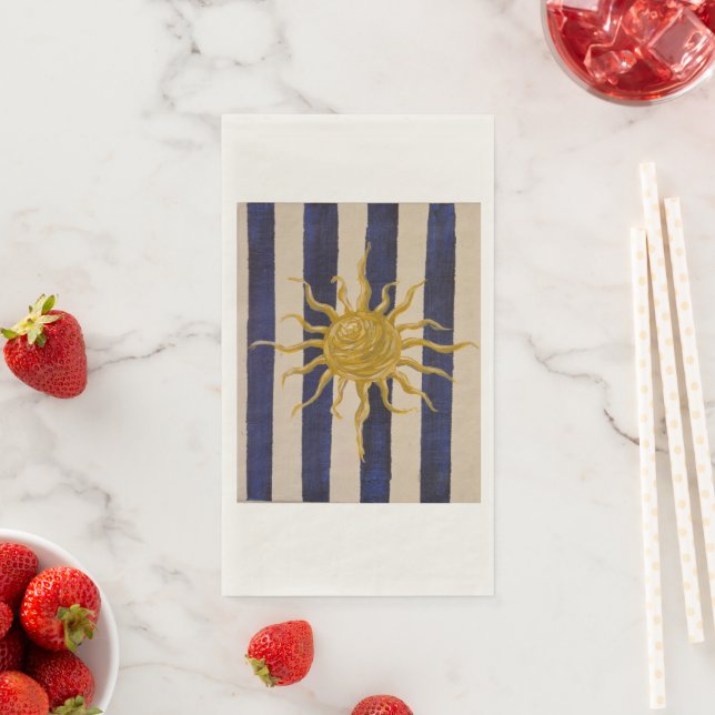 Sun Design Blue and White Striped Guest Towel (Insitu)