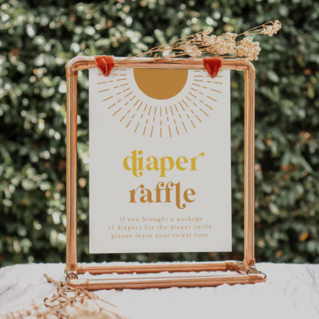 Diaiper Raffle Sign Sun Diaper Raffle Sign | Baby Shower | Zazzle