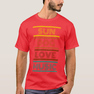 Sun dog love music retro boy T-Shirt
