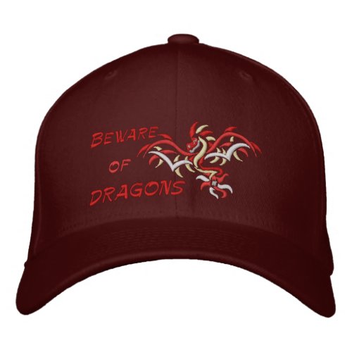 sun dragon Canada Beware of DRAGONS Embroidered Baseball Cap