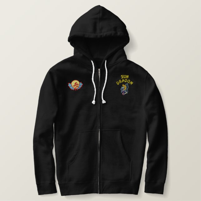 Sun Dragon Embroidered Hoodie (Design Front)