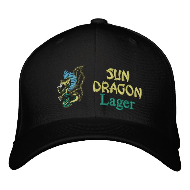 Sun Dragon, Lager Embroidered Baseball Hat (Front)