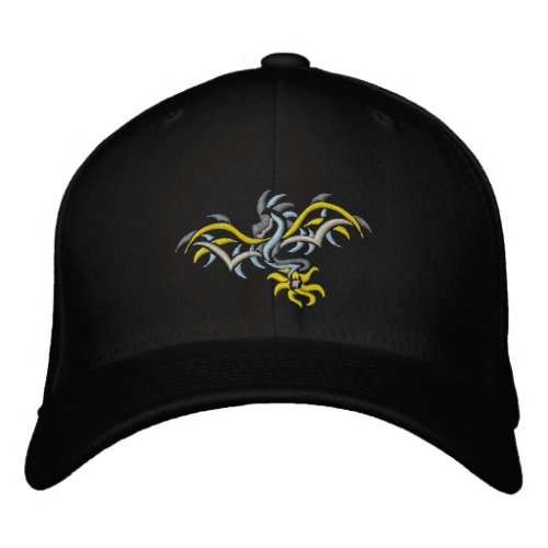 sun dragon  yellow sun embroidered baseball cap