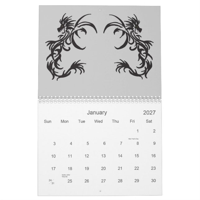 Sun Dragons Calendar (Jan 2027)