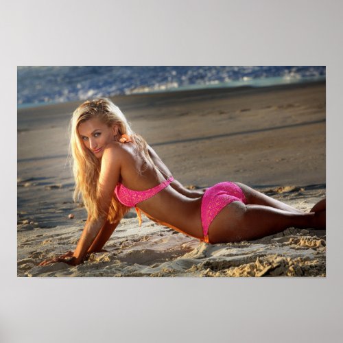 Sun drenched Beach babe Poster