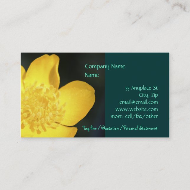 Sun Drenched Buttercup business card templates (Front)