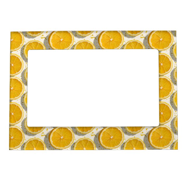 Sun-Drenched Orange Slice Pattern Magnetic Frame (Front)