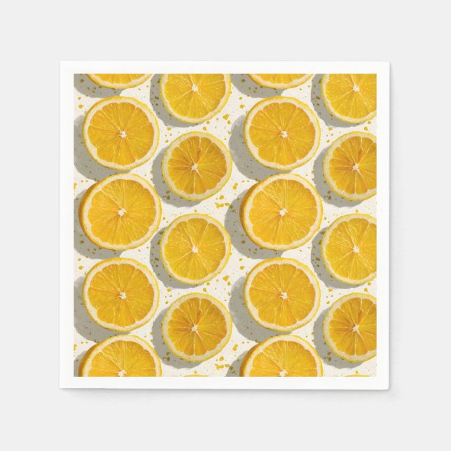 Sun-Drenched Orange Slice Pattern Napkins (Front)