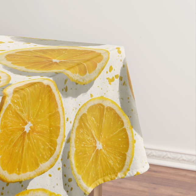 Sun-Drenched Orange Slice Pattern Tablecloth (In Situ)
