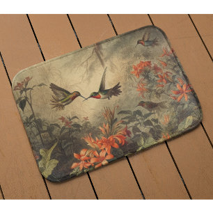 Sun-Drenched Wildflower Meadow & Hummingbird  Bath Mat