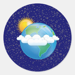 Sun & Earth - Classic Round Sticker