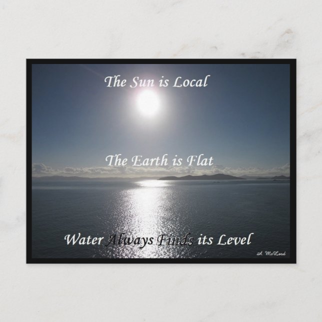 Sun Earth Water Postcard - FLat Earth Meme (Front)