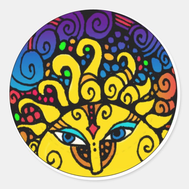 Sun / El Sol whimsical 20 count stickers (Front)