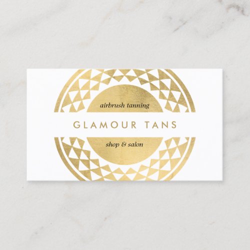 Sun Emblem Faux Gold Spray Tanning Business Card