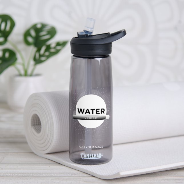 Sun Energy Water Quote | Custom Name Water Bottle (Yoga (Rotated))