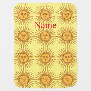 Sun face Art Illustration Thunder_Cove Baby Blanket