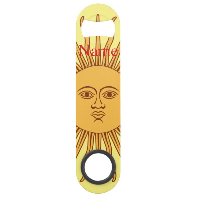Sun face Art Illustration Thunder_Cove Bar Key (Front)