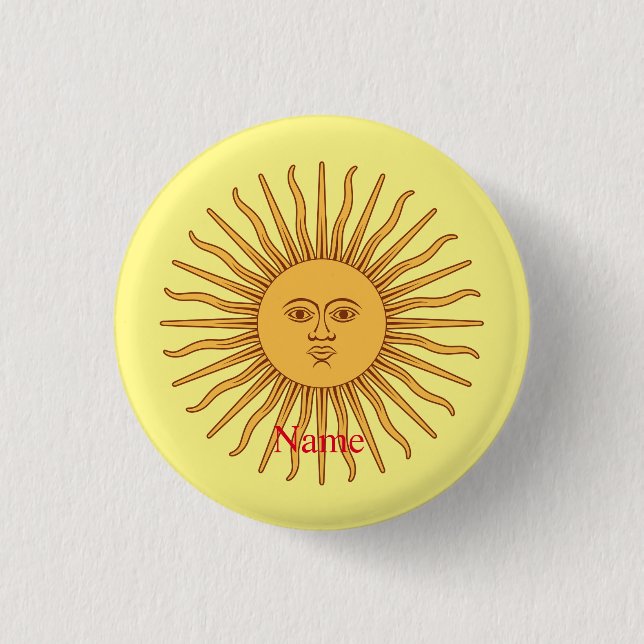 Sun face Art Illustration Thunder_Cove   Button (Front)