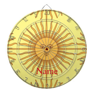 Sun face Art Illustration Thunder_Cove  Dart Board