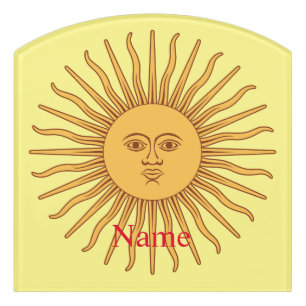 Sun face Art Illustration Thunder_Cove Door Sign