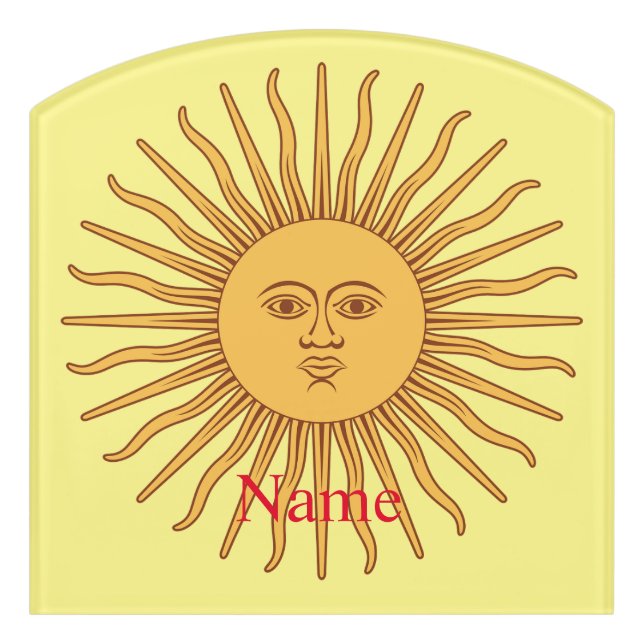 Sun face Art Illustration Thunder_Cove Door Sign (Contour Front)
