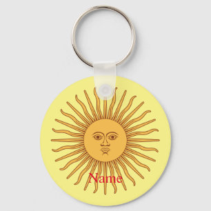 Sun face Art Illustration Thunder_Cove Keychain