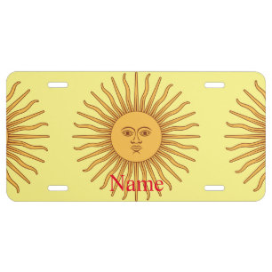 Sun face Art Illustration Thunder_Cove License Plate