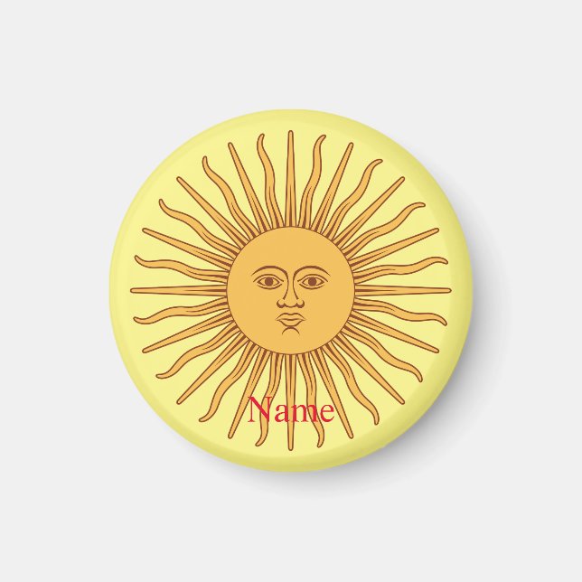Sun face Art Illustration Thunder_Cove  Magnet (Front)