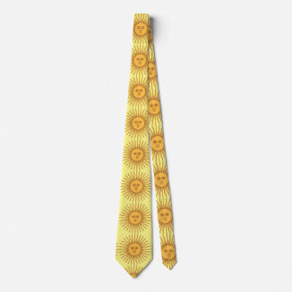 Sun face Art Illustration Thunder_Cove Neck Tie