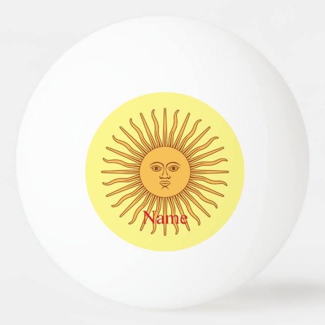 Sun face Art Illustration Thunder_Cove Ping Pong Ball (Front)