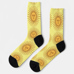 Sun face Art Illustration Thunder_Cove Socks
