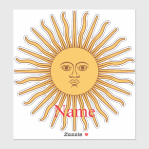 Sun face Art Illustration Thunder_Cove Sticker