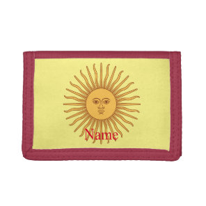 Sun face Art Illustration Thunder_Cove  Tri-fold Wallet