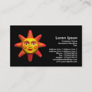 Sun Face - Black Business Card