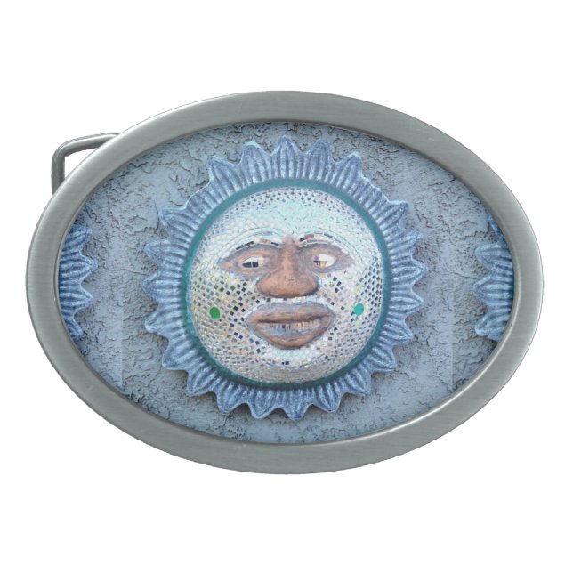 sun face buckle oval belt buckle (Front)