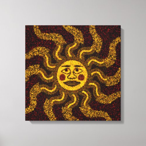 Sun Face Canvas Wall Art