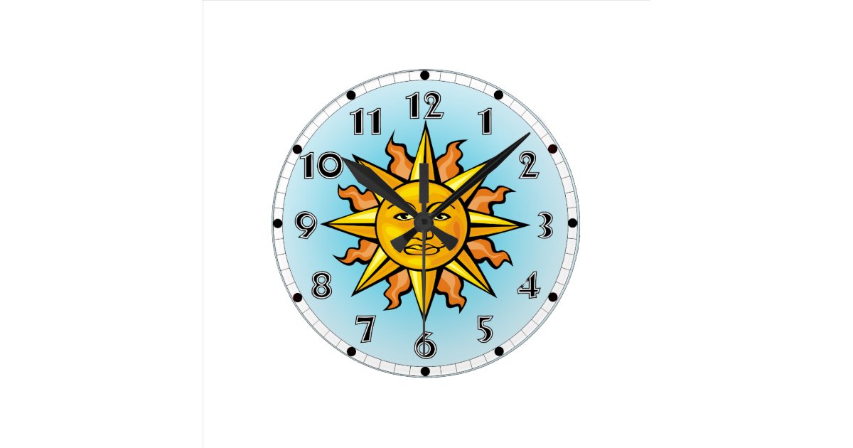 Sun Face Clock Zazzle Com