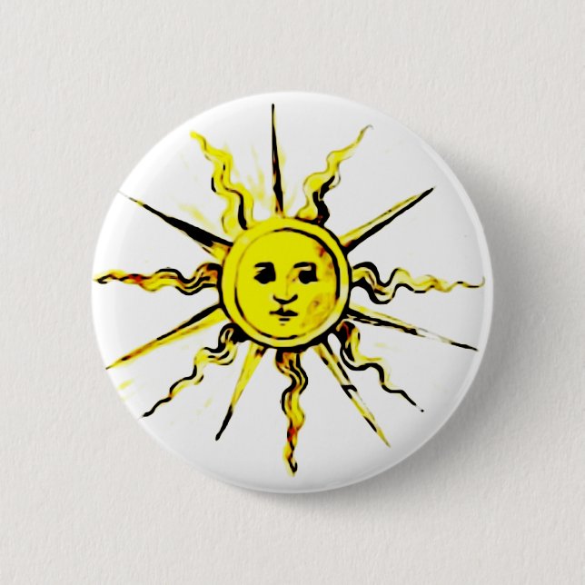 sun face - lost book of nostradamus button (Front)