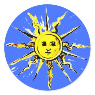sun face - lost book of nostradamus classic round sticker
