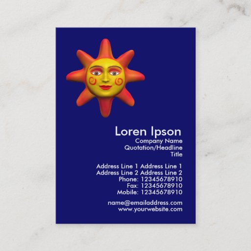 Customizable Sun Face Mini Photo Business Cards