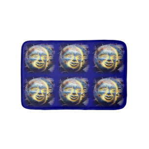 sun-face moon-face bathroom mat