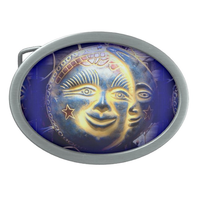 sun face/ moon face belt buckle (Front)