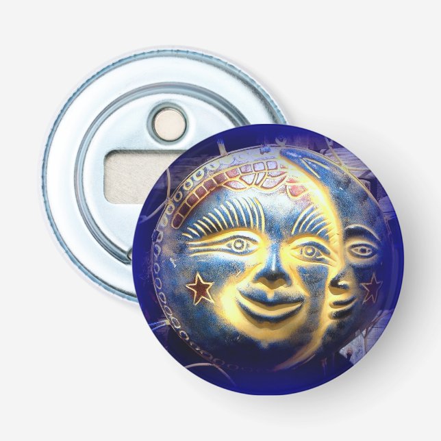 sun face/ moon face bottle opener (Front)