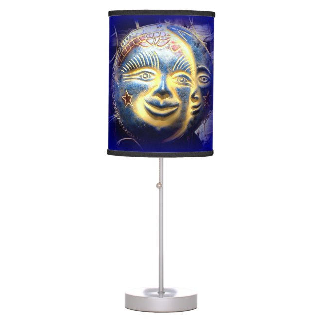 sun face/ moon face celestial blue table lamp (Front)