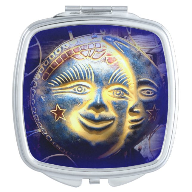 sun face/ moon face compact mirror (Front)