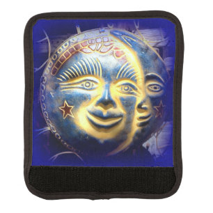 sun face/ moon face dark blue luggage handle wrap