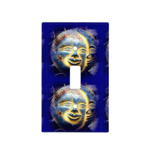 sun face/ moon face light switch cover